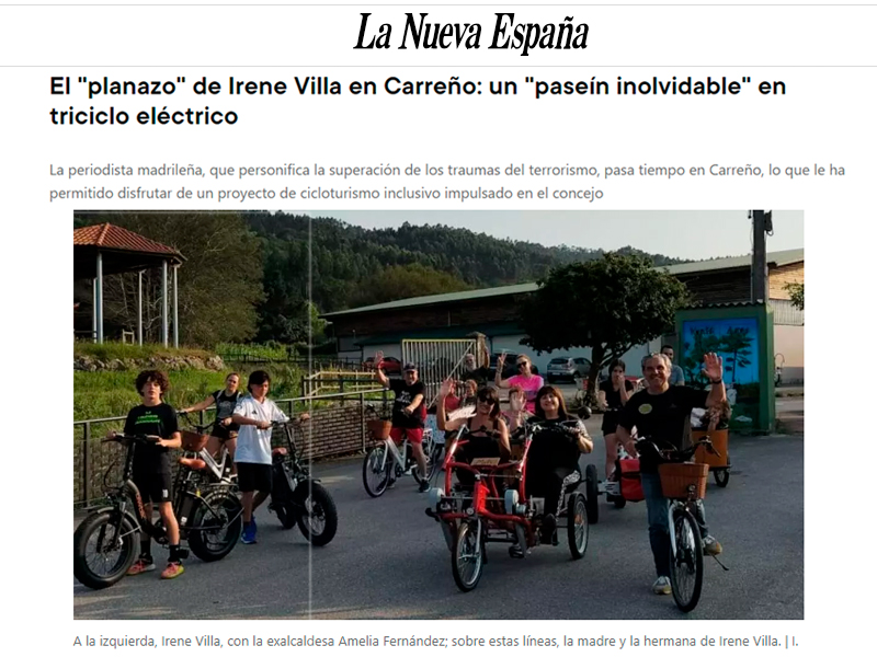 Visita de Irene Villa en Los Pilares de Carreño en La Nueva España